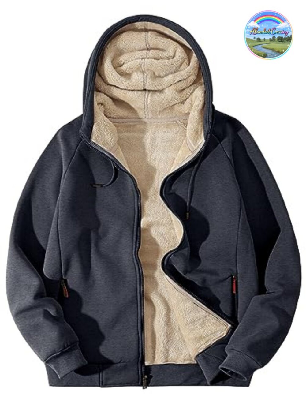 Mens Sherpa Lined Zip Up Hoodie Fleece Heavyweight Warm Winter Jacket